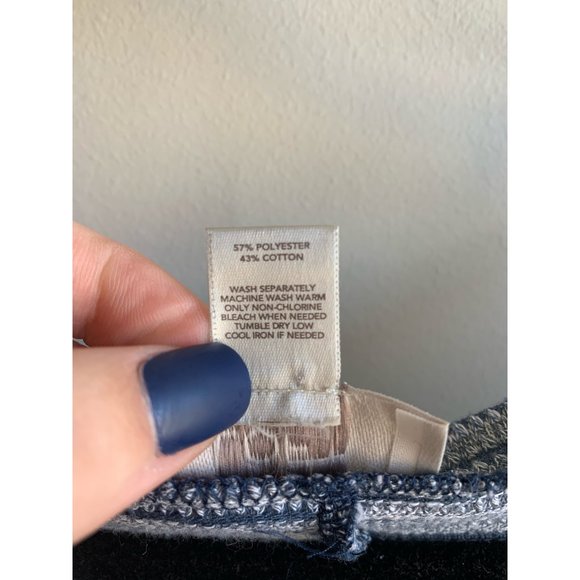 LOFT Blue Striped Textured Long-Sleeved Shirt - Picture 4 of 4